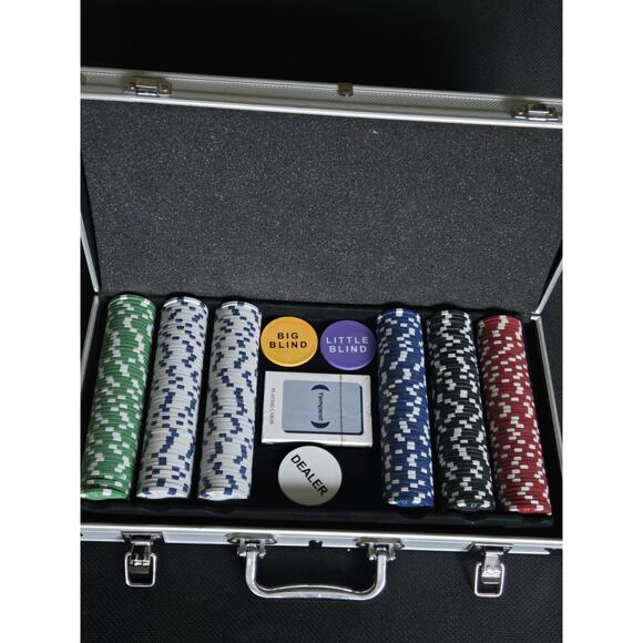 300-Piece Poker Chip Set with Aluminum Case Cards 10 Gram Casino Chips AND DECK - Picture 3 of 7